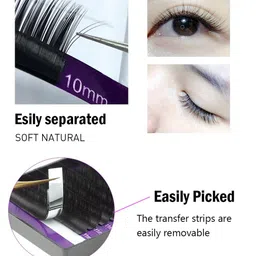 NAGARAKU Premium Classic Matte Black 16 Rows Synthetic Eyelash Extensions - Curl-J image 2