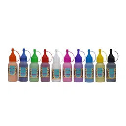 eCraftIndia Blue & Pink & Green 10 Pieces Rangoli Color Bottles image 4