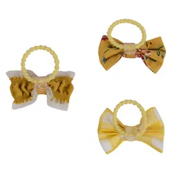 Arendelle Girls Set of 3 Yellow & White Ponytail Holders image 2