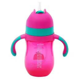 1st Step Infant Pink & Green Printed Baby Sipper With Twin Handles image 5