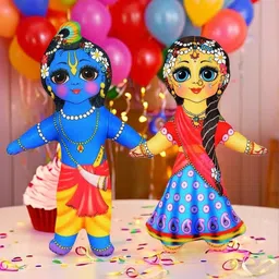 vrinda articles Radha Krishna 8 Inch Soft and Plush Washable Toy for Kids, Baby Home Decor.- 20 cm image 2