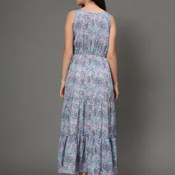 VAANI CREATION Floral Printed Sleeveless Tiered Maxi Dress image 3