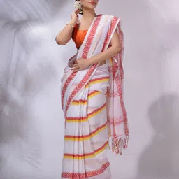 Charukriti Striped Pure Cotton Saree image 5