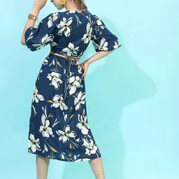 Tokyo Talkies Blue Floral Maxi Midi Cutout Dress image 2