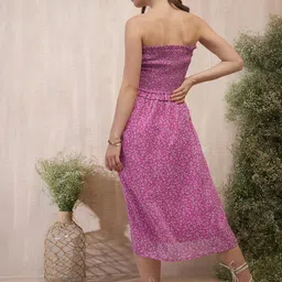 RARE Floral Print Georgette Fit & Flare Midi Dress image 2