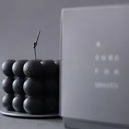 atorakushon Black 2 Pieces Bubble Soy Wax Vanilla Scented Pillar Candles image 2