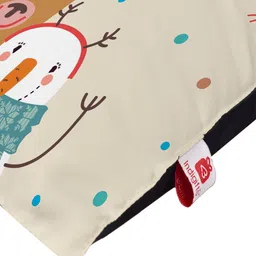 Indigifts Off White & Brown Graphic Printed Cushion cover with Filler image 4