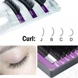 NAGARAKU Individual Premium Classic Matte Synthetic 16 Rows Eyelash Extensions - Curl DD image 2