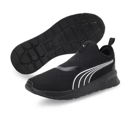 Puma Unisex Black & White Woven Design Coy Float Slip-On Sneakers image 4