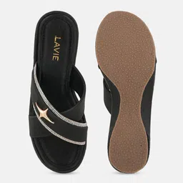 Lavie Embellished Wedge Sandals with Buckles image 4