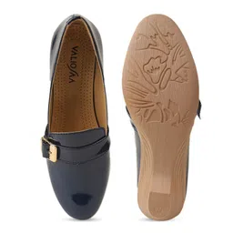 VALIOSAA Blue Work Kitten Pumps with Buckles image 3