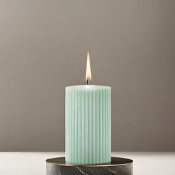 atorakushon Green 3 Pieces Textured Scented Pillar Candles image 5