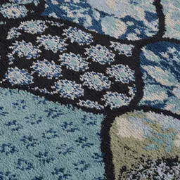 PRESTO Blue & Black Abstract Printed Carpets image 5