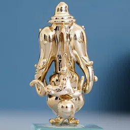 eCraftIndia Gold-Toned Lord Ganesha Crystal Idol Statue Showpieces image 5