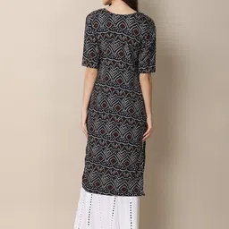 7threads KALINI Women Pack of 2 Red & Black Digital Printed Crepe Straight Kurtas image 5