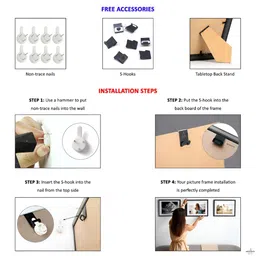 ArtzFolio White 5 Pieces Wooden Wall Photo Frames image 5