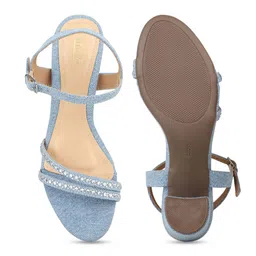 Inc 5 Striped Party Block Sandals with Buckles image 2