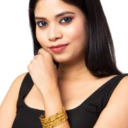 Shining Jewel - By Shivansh Set Of 4 Gold-Plated Traditional Bangles image 5