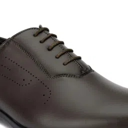 INVICTUS Men Brown Solid Leather Formal Oxfords image 4
