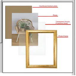 Hawai Gold Toned & Yellow Shiv Parivar Wooden Photo Frame image 3