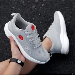 bacca bucci Women Grey Mesh Running Non-Marking Shoes image 5