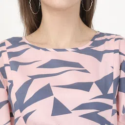 MYLO ESSENTIALS Pink Maternity Geometric Print A-Line Midi Dress image 5