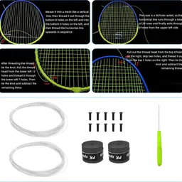 serplex Replacement Badminton String Kit Racket Repair Tools Durable Nylon White 0.78 Badminton String - 10 m image 2
