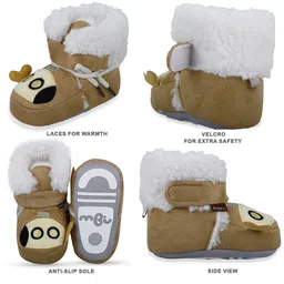Baby Moo Infants Patterned Pure Wool Anti-Slip Booties image 5
