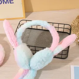 mamu Girlish Rainbow rabbit cute jumping Earmuff for kids Ear Muff image 3