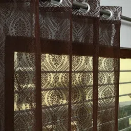 kiara creations 153 cm (5 ft) Window Net Transparent Curtain (Pack Of 2)-picture-11
