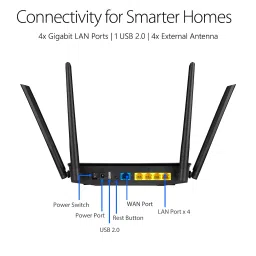 ASUS Dual Band 867 Mbps Wi-Fi Router (4 Antennas, 4 LAN Ports, Traffic Analyzer, RT-AC59U V2, Black) image 4