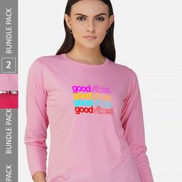 CHOZI Pack Of 2 Typography Printed Cotton T-shirt-picture-15