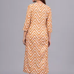 Bachuu Chevron Printed Tie-Up Neck Cotton Kurta image 4