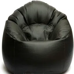 caddyfull 4XL Leather Bean Bag Cover Without Beans|| Muddha Chair Without Beans || Bean Bag Chair Cover for Living Room, Bed Room (Black) image 1