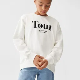 Mango Kids Girls Pure Cotton Typography Printed Sweatshirt-picture-40