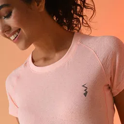 Campus Sutra Women Peach-Coloured Running T-shirt image 2