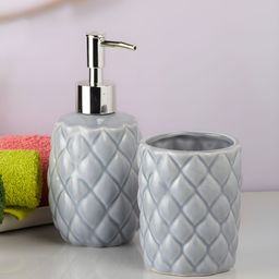 Kookee Grey 2 piece Textured Ceramic Bath Accessories Set-picture-24