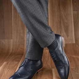 House of Pataudi Men Textured Leather Formal Brogues-picture-37