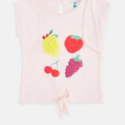 Pantaloons Baby Girls Peach-Coloured Printed Extended Sleeves T-shirt-picture-44