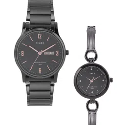 Timex Classics Set of 2 Bracelet Style Straps Analogue His & Her Watches TW00PR264 image 1