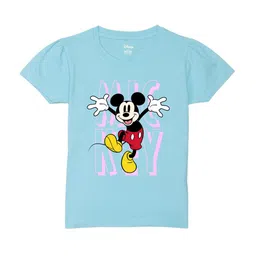 Wear Your Mind Girls Mickey Mouse Printed Cotton T-shirt image 1