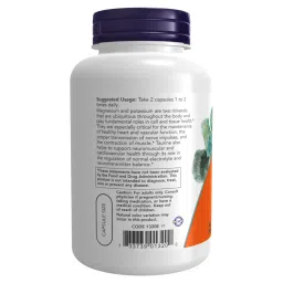 Now Magnesium & Potassium Aspartate,  Unflavoured  120 capsules  image 3