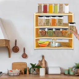 a to z hub Utensil Kitchen Rack Wood image 5