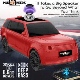 pick ur needs Royal Car Shape Bluetooth Speaker with LED Headlights and Deep Bass Sound 5 W image 2
