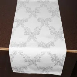 sivya by home Cream Hallway Damasc Cotton Jacquard (84 x 13) Table Runner image 1