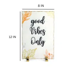 posh n plush Good Vibes Only Multicolour Marble Showpiece image 2