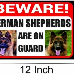 buzzhub Bewere Dog German Shapherds Sign Board 8x12 Inch Security Notice for Home Emergency Sign image 2
