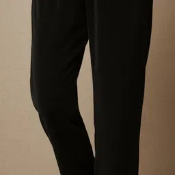 ethniqu Women Regular Fit Black Velvet Trousers-picture-14