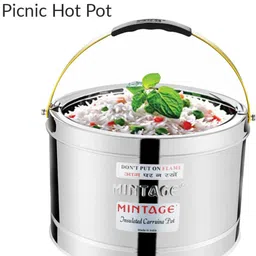 mintage Stainless Steel Hot Pot 7.5 Liters | Serving Pot for Better Serve Thermoware Casserole image 4