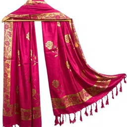 ogs Floral Print, Embellished, Geometric Print Rayon Women Pink Fancy Scarf, Scarf, Stole-picture-20